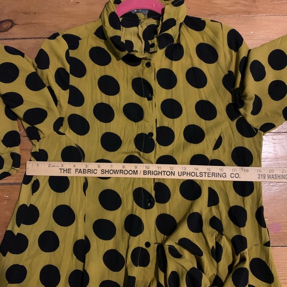 Alembika tunic yellow with black dots polyester Size 3 - Picture 6 of 6